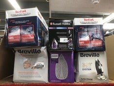 QUANTITY OF KITCHEN & APPLIANCES ITEMS TO INCLUDE TEFAL STEAM IRON, ULTRAGLIDE ANTI-SCALE PLUS, GREY & PURPLE, FV5872: LOCATION - E