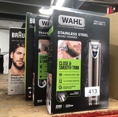 QUANTITY OF HEALTH & BEAUTY ITEMS TO INCLUDE WAHL STAINLESS STEEL STUBBLE & BEARD TRIMMER, BEARD TRIMMERS FOR MEN, RECHARGEABLE TRIMMER, STUBBLE TRIMMER, WASHABLE HEAD, CORDLESS TRIMMERS, MEN’S STUBB