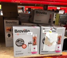 QUANTITY OF KITCHEN & APPLIANCES ITEMS TO INCLUDE BREVILLE BLEND ACTIVE PERSONAL BLENDER & SMOOTHIE MAKER | 350W | 2 PORTABLE BLEND ACTIVE BOTTLES (600ML) | LEAK PROOF LIDS | WHITE & PINK [VBL248]: L