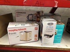 QUANTITY OF KITCHEN & APPLIANCES ITEMS TO INCLUDE MORPHY RICHARDS EQUIP CREAM 2 SLICE TOASTER - DEFROST AND REHEAT SETTINGS - 2 SLOT - STAINLESS STEEL - 222065: LOCATION - G