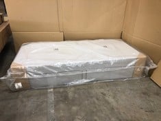 JOHN LEWIS & PARTNERS LIGHT GREY 2020 DIVAN BED BASE RRP £459: LOCATION - FLOOR(COLLECTION OR OPTIONAL DELIVERY AVAILABLE)