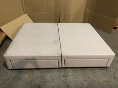 DOUBLE DIVAN IN LIGHT GREY FABRIC WITH DRAWERS RRP £419:: LOCATION - FLOOR(COLLECTION OR OPTIONAL DELIVERY AVAILABLE)