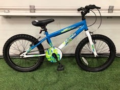 APOLLO OUTRAGE BLUE AND WHITE KIDS BMX BIKE: LOCATION - FLOOR(COLLECTION OR OPTIONAL DELIVERY AVAILABLE)