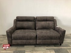 JOHN LEWIS ELEVATE BROWN 2 SEATER SOFA: LOCATION - FLOOR(COLLECTION OR OPTIONAL DELIVERY AVAILABLE)