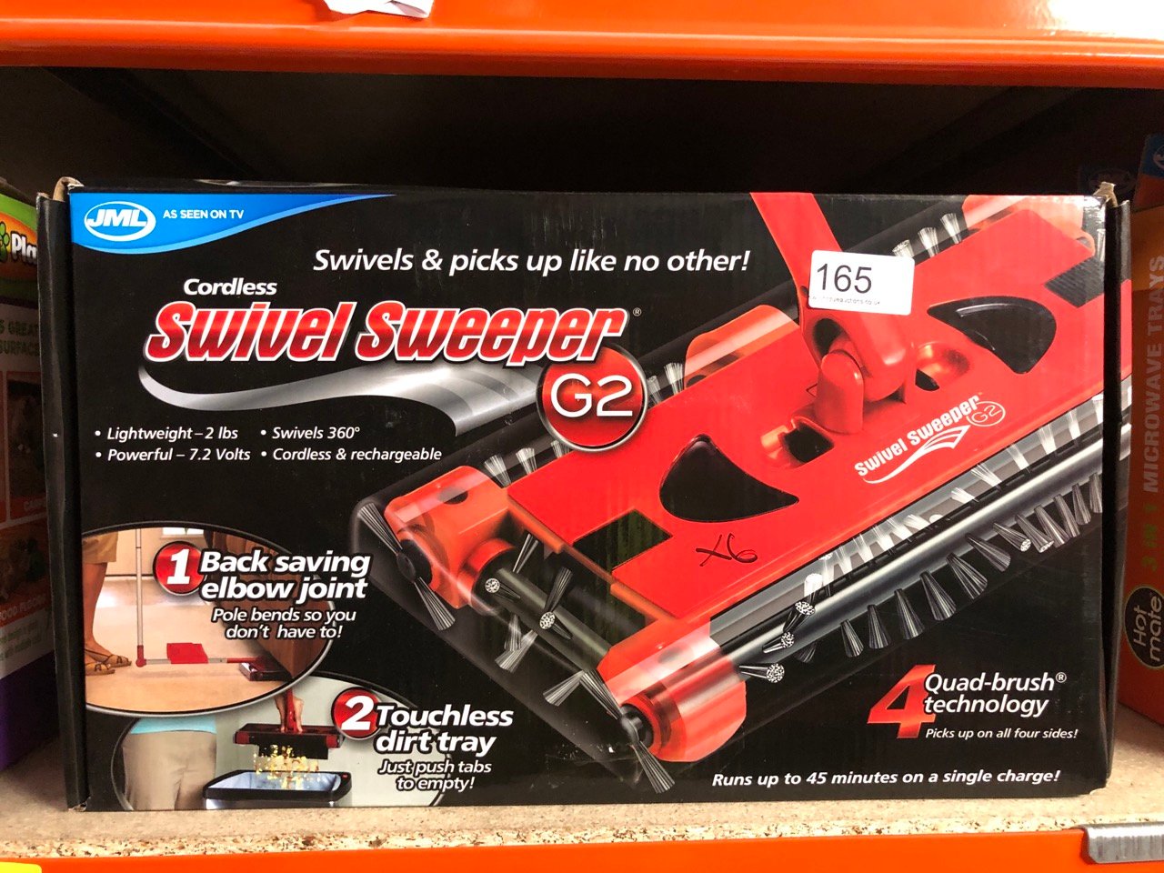 6 X  SWIVEL SWEEPER - BATTERY-POWERED LIGHTWEIGHT FLOOR SWEEPER THAT GETS EVERYWHERE!: LOCATION - B RACK