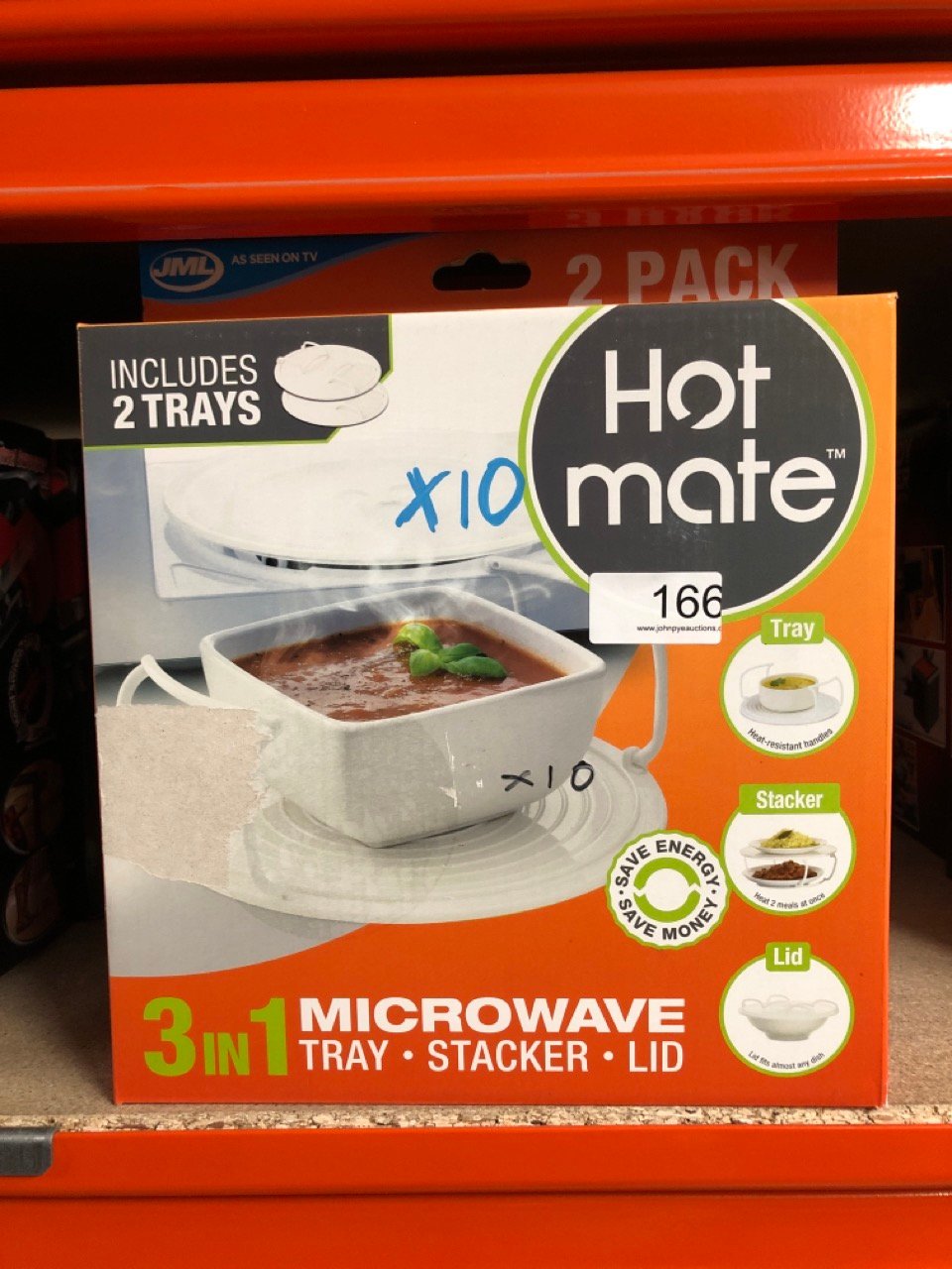 10 X HOT MATE 2PC - THE MULTI-PLATE STACKING, LIFT-OUT TRAY THAT?S ALSO A SPLASH LID: LOCATION - B RACK