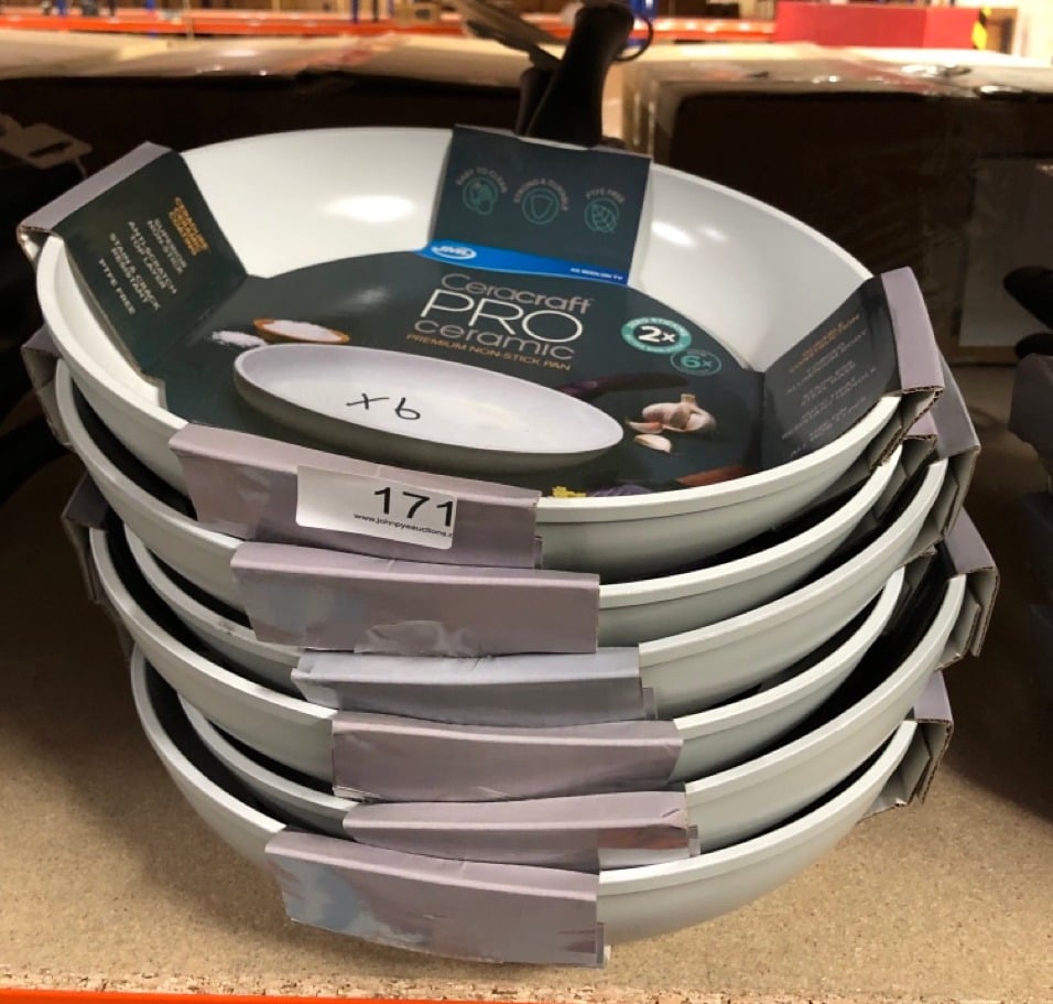 6 X CERACRAFT PRO PAN GREY 28CM - OUR BEAUTIFUL, ULTRA-NON-STICK PANS ARE EVEN BETTER!: LOCATION - B RACK