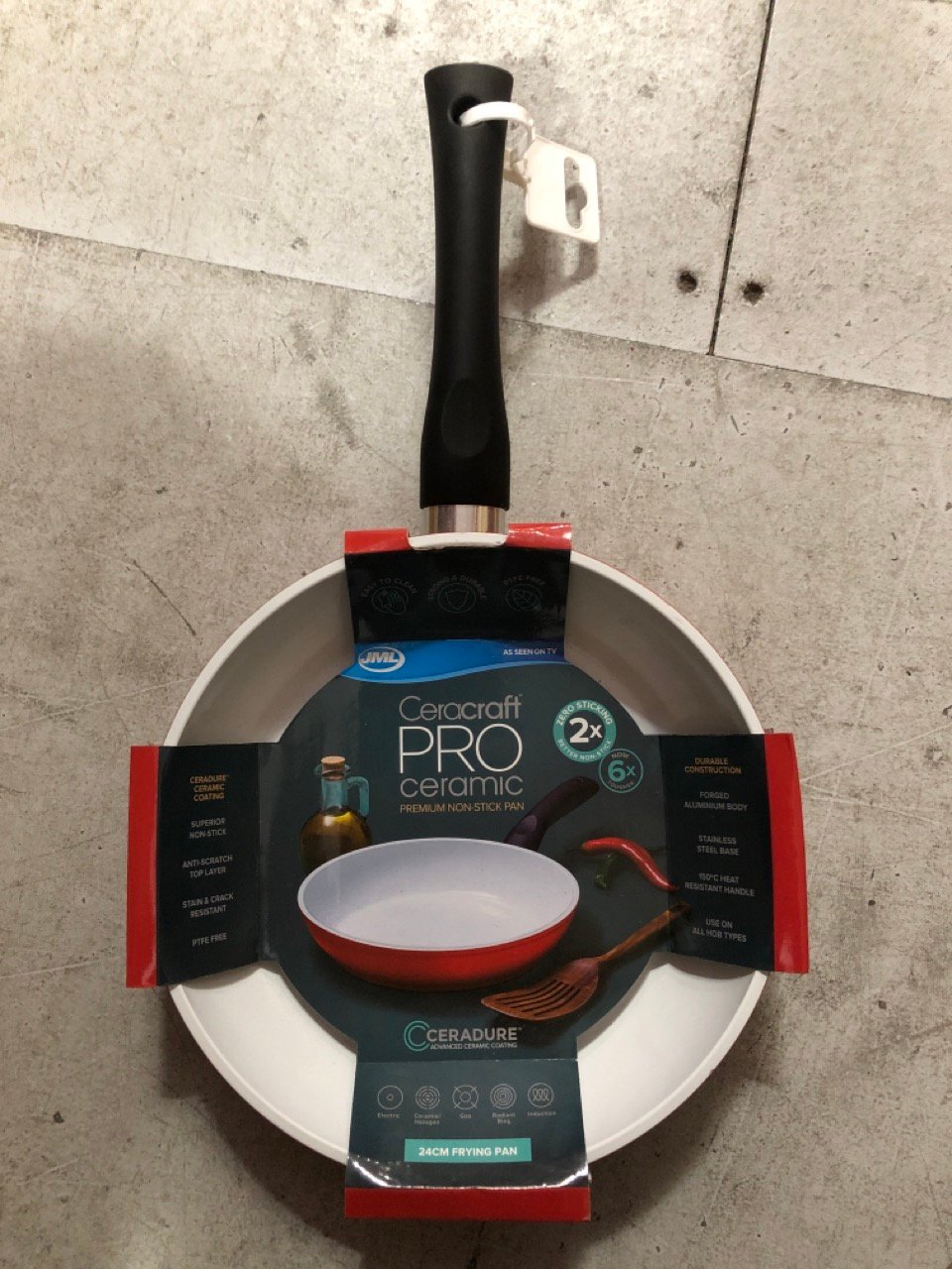 6 X CERACRAFT PRO PAN RED 28CM - OUR BEAUTIFUL, ULTRA-NON-STICK PANS ARE EVEN BETTER!: LOCATION - C RACK