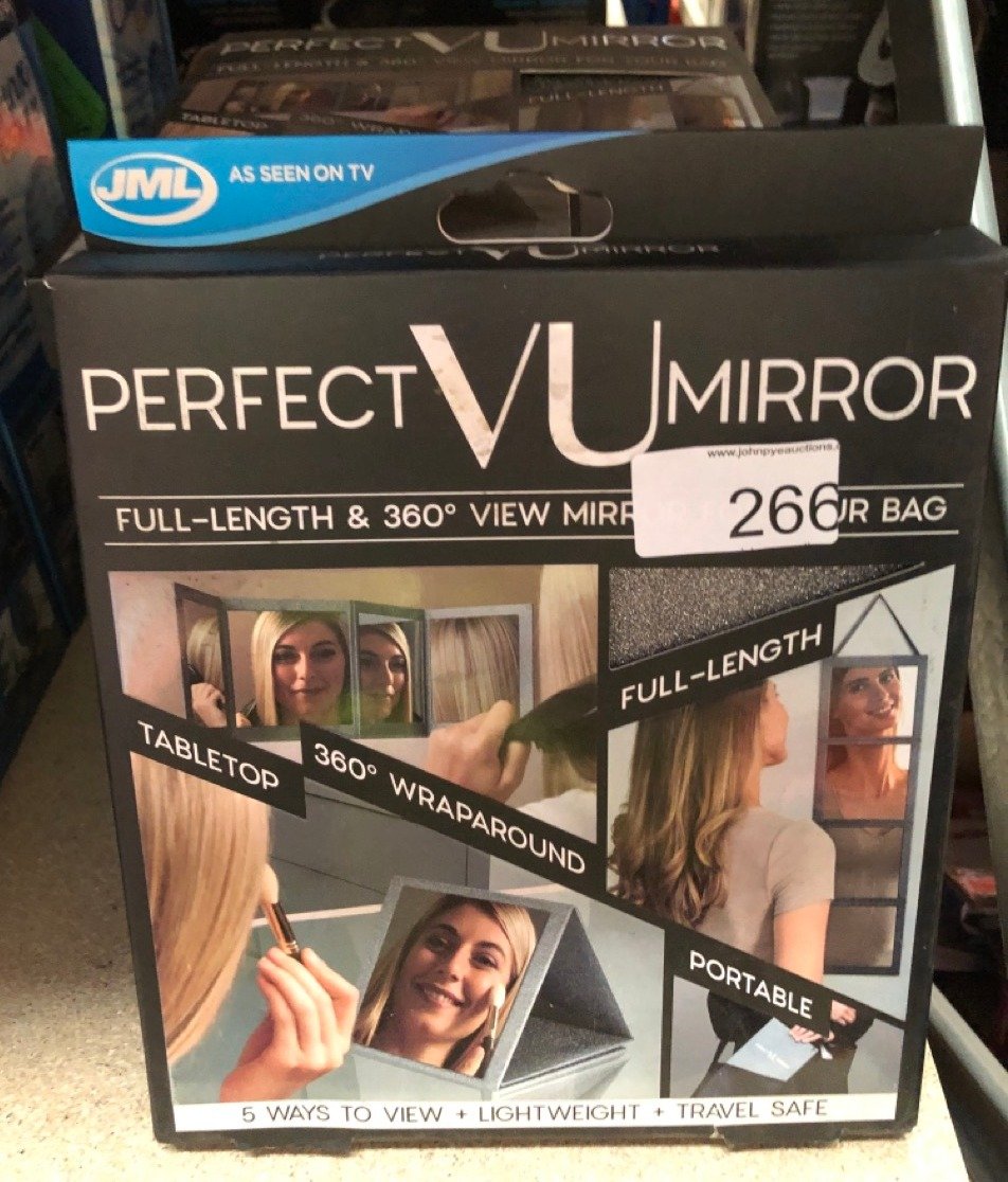 QUANTITY OF  ITEMS TO INCLUDE PERFECT VU MIRROR - MULTI-FUNCTION, FOLD-OUT PORTABLE MIRROR: LOCATION - C RACK