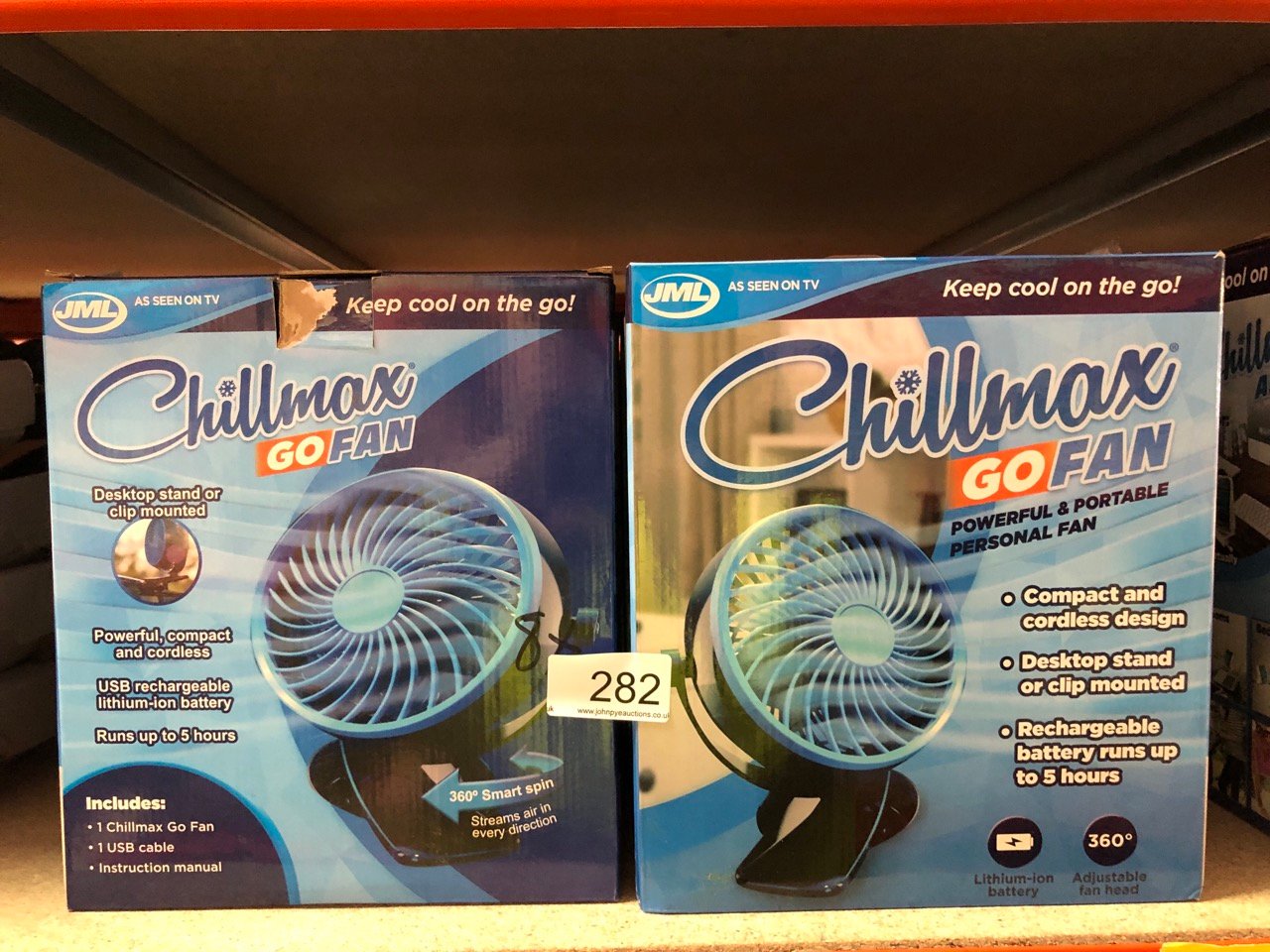 QUANTITY OF  ITEMS TO INCLUDE CHILLMAX GO FAN - 360° POWERFUL, PORTABLE CORDLESS FAN - WHITE: LOCATION - C RACK