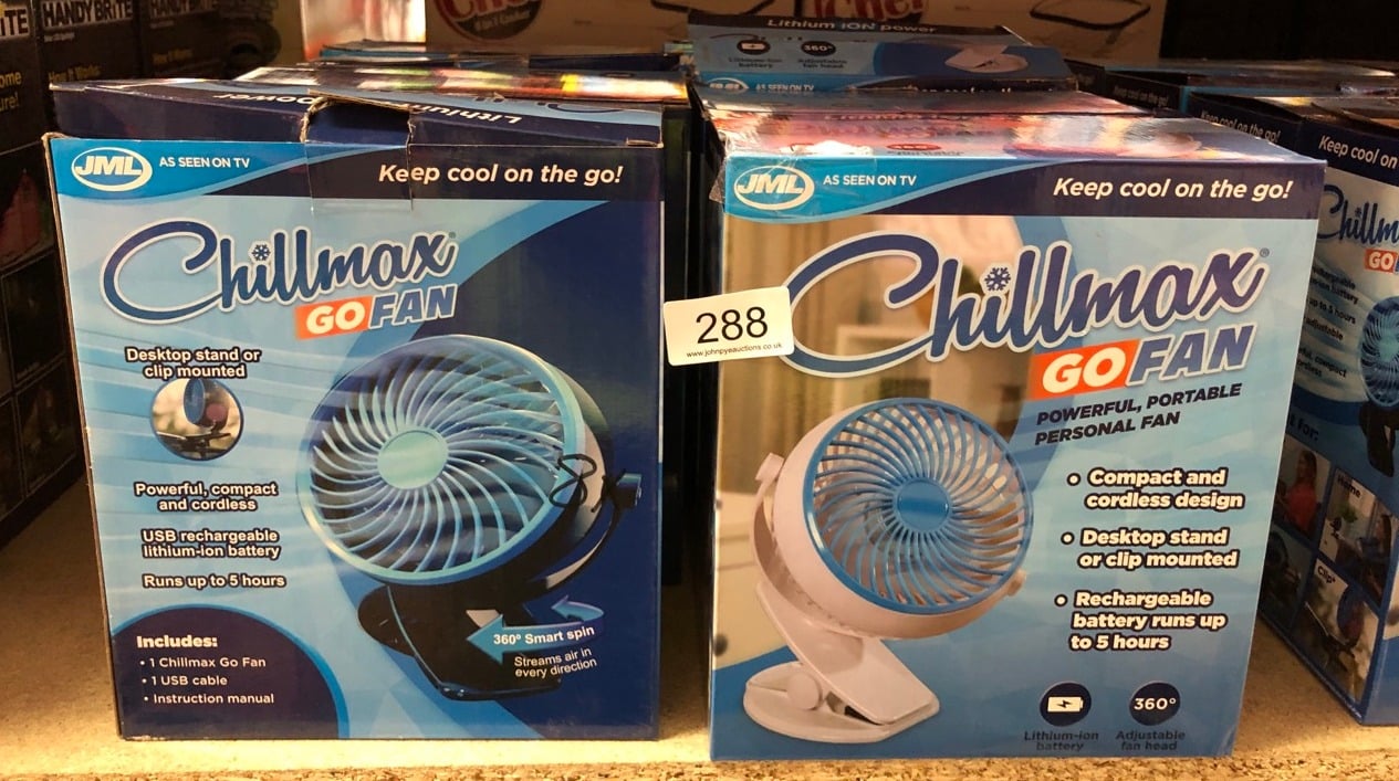 QUANTITY OF  ITEMS TO INCLUDE CHILLMAX GO FAN - 360° POWERFUL, PORTABLE CORDLESS FAN - WHITE: LOCATION - C RACK