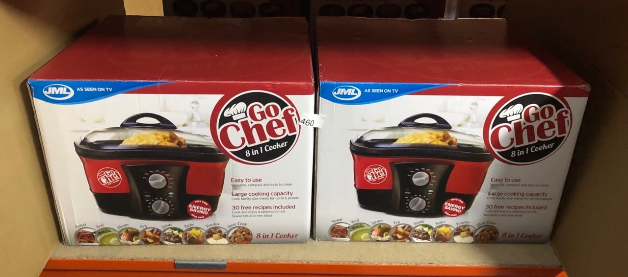 2 X GO CHEF MULTI COOKER - 5L 8 IN 1 ELECTRIC SLOW COOKER POT, ROAST, SLOW COOK, STEAM, POACH, FRY, BOIL, BAKE AND FONDUE - EASY TO USE, NON STICK - GREAT RICE COOKER AND DEEP FAT FRYER: LOCATION - E