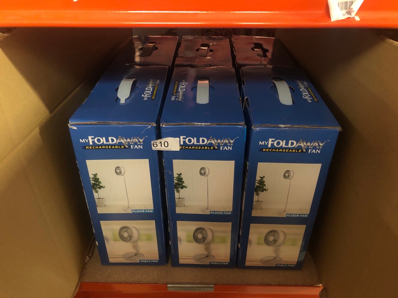 6X MY FOLDAWAY RECHARGEABLE FAN : LOCATION - F RACK