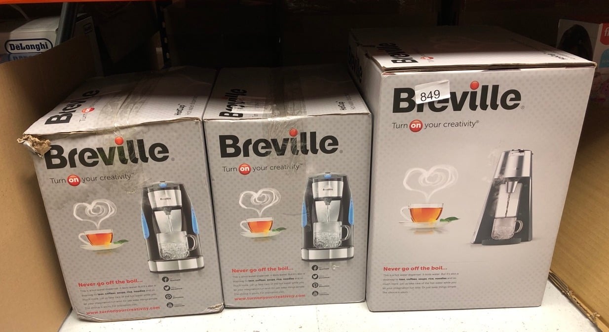 QUANTITY OF KITCHEN & APPLIANCES ITEMS TO INCLUDE BREVILLE HOTCUP HOT WATER DISPENSER | 2.0 LITRE WITH 3 KW FAST BOIL | VARIABLE DISPENSE AND HEIGHT ADJUST | ENERGY-EFFICIENT USE | SILVER [VKT111]: L