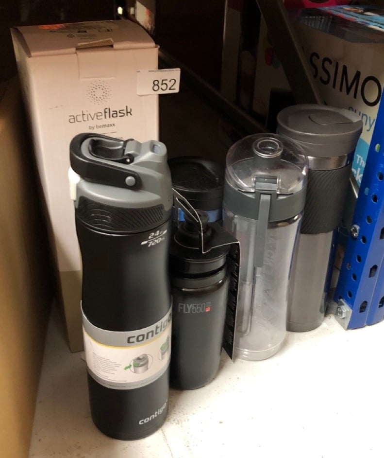 QUANTITY OF FOOD & DRINK ITEMS TO INCLUDE CONTIGO DRINKING BOTTLE AUTOSEAL CHILL MATTE BLACK, STAINLESS STEEL WATER BOTTLE WITH AUTOSEAL TECHNOLOGY, INSULATED BOTTLE KEEPS BEVERAGES COOL FOR UP TO 28