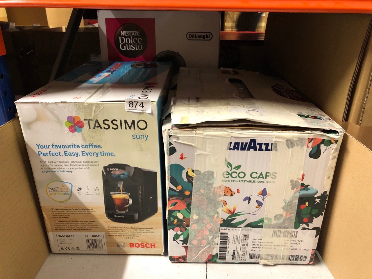 QUANTITY OF KITCHEN & APPLIANCES ITEMS TO INCLUDE TASSIMO BY BOSCH SUNY 'SPECIAL EDITION' TAS3102GB COFFEE MACHINE,1300 WATT, 0.8 LITRE - BLACK: LOCATION - H RACK