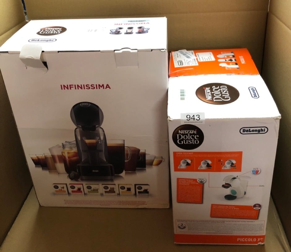 QUANTITY OF KITCHEN & APPLIANCES ITEMS TO INCLUDE DELONGHI NESCAFÉ DOLCE GUSTO INFINISSIMA POD CAPSULE COFFEE MACHINE, ESPRESSO, CAPPUCCINO AND MORE,1.2 LITERS, EDG260.G, BLACK & CHARCOAL: LOCATION -