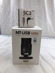 RODE NT-USB MINI STUDIO-QUALITY USB MICROPHONE + RODE SC3 TRRS TO TRS ADAPTOR: LOCATION - D