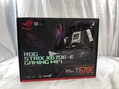 ASUS ROG STRIX X670E-E GAMING WIFI 6E SOCKET AM5(LGA 1718) RYZEN 7000 ATX GAMING MOTHERBOARD(18+2 POWER STAGES,PCIE® 5.0, DDR,4XM.2 SLOTS,USB 3.2 GEN 2X2, WIFI 6E,PCIE SLOT Q-RELEASE, M.2 Q-LATCH).: