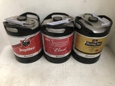 3 X ASSORTED PERFECT DRAFT BEER KEGS 6L TO INCLUDE JUPILER BELGISCHE PILS 5.2% (18+ PROOF OF ID) (COLLECTION DAYS MONDAY 4th NOVEMBER - WEDNESDAY 6TH NOVEMBER 9AM TO 4PM)