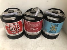 3 X ASSORTED PERFECT DRAFT BEER KEGS 6L TO INCLUDE CAMDEN HELLS 4.6% (18+ PROOF OF ID) (COLLECTION DAYS MONDAY 4th NOVEMBER - WEDNESDAY 6TH NOVEMBER 9AM TO 4PM)