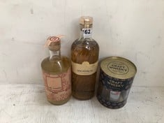 3 X BOTTLES OF ASSORTED SPIRITS TO INCLUDE THE RIVER TEST DISTILLERY SPICED RUM 70CL 40% (18+ PROOF OF ID) (COLLECTION DAYS MONDAY 4th NOVEMBER - WEDNESDAY 6TH NOVEMBER 9AM TO 4PM)