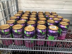 35 X CANS OF THATCHERS APPLE & BLACKCURRANT CIDER 330ML 4% (18+ PROOF OF ID) (COLLECTION DAYS MONDAY 4th NOVEMBER - WEDNESDAY 6TH NOVEMBER 9AM TO 4PM)