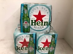 3 X HEINEKEN SILVER BEER 12 PACK 330ML 4% (18+ PROOF OF ID) (COLLECTION DAYS MONDAY 4th NOVEMBER - WEDNESDAY 6TH NOVEMBER 9AM TO 4PM)