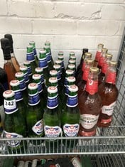 36 X BOTTLES OF ASSORTED BEER AND SPIRITS TO INCLUDE 22 X PERONI NASTRO AZZURRO BEER 330ML 5.0% (18+ PROOF OF ID) (COLLECTION DAYS MONDAY 4th NOVEMBER - WEDNESDAY 6TH NOVEMBER 9AM TO 4PM)