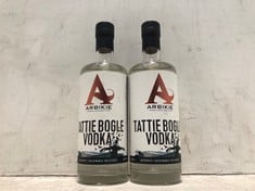 2 X BOTTLES OF ARBIKIE TATTIE BOGLE VODKA 700ML 4.3% (18+ PROOF OF ID) (COLLECTION DAYS MONDAY 4th NOVEMBER - WEDNESDAY 6TH NOVEMBER 9AM TO 4PM)