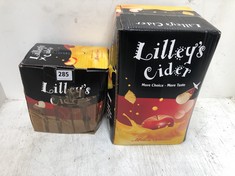 2 X LILLEY'S CIDER MANGO BOXES, 1 X 5L BBE-SEPT/2025, 1 X 10L BBE-NOV/2025 (18+ PROOF OF ID) (COLLECTION DAYS MONDAY 4th NOVEMBER - WEDNESDAY 6TH NOVEMBER 9AM TO 4PM)