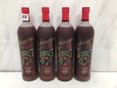 4 X NINGXIA RED WOLFBERRY FRUIT JUICE DRINK 750ML (18+ PROOF OF ID) (COLLECTION DAYS MONDAY 4th NOVEMBER - WEDNESDAY 6TH NOVEMBER 9AM TO 4PM)