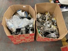 2 X BOXES OF ASSORTED ITEMS TO INCLUDE GEBERIT MAPRESS IN STAINLESS STEEL FI STR UNION CONNECTOR 42 X 1½ 35355