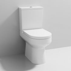 NUIE HARMONY CLOSE COUPLED TOILET WITH HARMONY CISTERN & FITTINGS TO INCLUDE LUXURY D SHAPED TOP FIX SOFT CLOSE TOILET SEAT - WHITE - TOTAL RRP £448