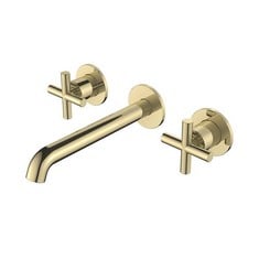 MINERAL WALL MOUNTED X-HEAD BATH FILLER BRUSHED BRASS - RRP £365