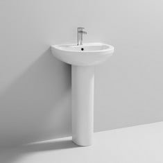 PROVOST 420MM SMALL BASIN 1 TAP HOLE TO INCLUDE AVA FULL PEDESTAL - RRP £188