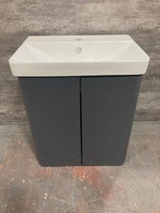 CORE COMPONENTS WALL HUNG 2 DOOR UNIT, 500MM - SOFT BLACK TO INCLUDE CORE 500MM THIN EDGE BASIN 1TH - RRP £437