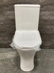 NUIE FREYA RIMLESS OPEN BACK CLOSE COUPLED TOILET WITH PUSH BUTTON CISTERN & SOFT CLOSE SEAT WHITE NCG391 - RRP £338