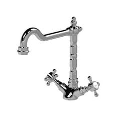 KITCHEN TAPS TRADITIONAL FRENCH CLASSIC MONO SINK MIXER TAP WITH CROSSHEAD HANDLES - CHROME - RRP £135