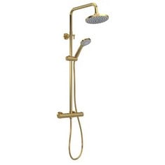 SHOWER KITS ROUND THERMOSTATIC BAR VALVE & SHOWER KIT - BRUSHED BRASS - RRP £464