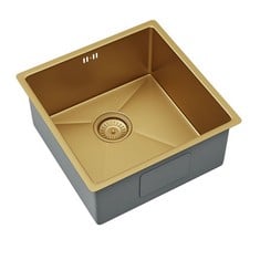 ELLSI ELITE UNDERMOUNT KITCHEN SINK - 440MM L X 440MM W - BRUSHED GOLD - RRP £497