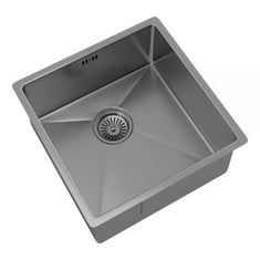 ELLSI ELITE UNDERMOUNT KITCHEN SINK WITH WASTE 440MM L X 440MM W - BRUSHED STAINLESS STEEL - RRP £320