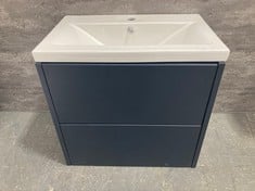 HUDSON REED 600MM JUNO WALL HUNG TWO DRAWER VANITY UNIT WITH MID-EDGE CERAMIC BASIN 1 TAP HOLE 600MM - RRP £787