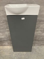 400MM CLOAKROOM MATT GRAPHITE BATHROOM BASIN VANITY UNIT WITH 400MM CLOAK BASIN - RRP £399