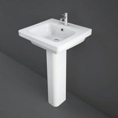 VERSO 400MM 1TH BASIN WITH FULL PEDESTAL - RRP £120