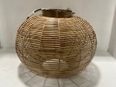 NKUKU NOKO RATTAN FLUSH CEILING LIGHT -NATURAL - ONE SIZE NL3701 RRP- £175