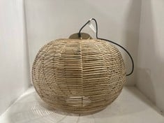 NKUKU NOKO WICKER ROUND PENDANT - NATURAL - LARGE 35 X 54CM NP1002 RRP- £225