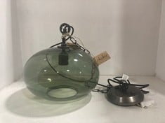 NKUKU OTORO GLASS PENDANT - GREEN SMOKE - SMALL ROUND OP2501 RRP- £150