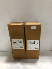 2 X NKUKU USHA MANGO WOOD LAMP - 35 X 12CM UL0201 TOTAL RRP- £150