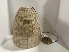 NKUKU WICKER CONICAL PENDANT - NATURAL - MEDIUM 47 X 40CM - NP0802 - RRP £175